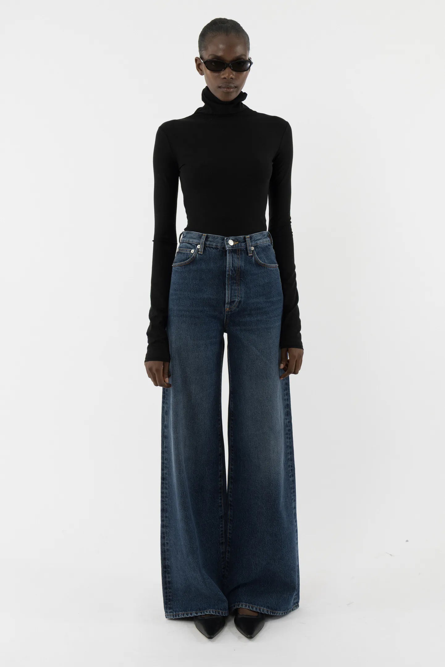 Wide Blue Wash Jeans