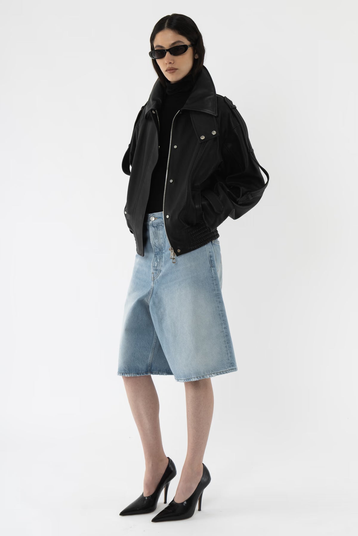 Oversized Bermuda Light Wash Shorts