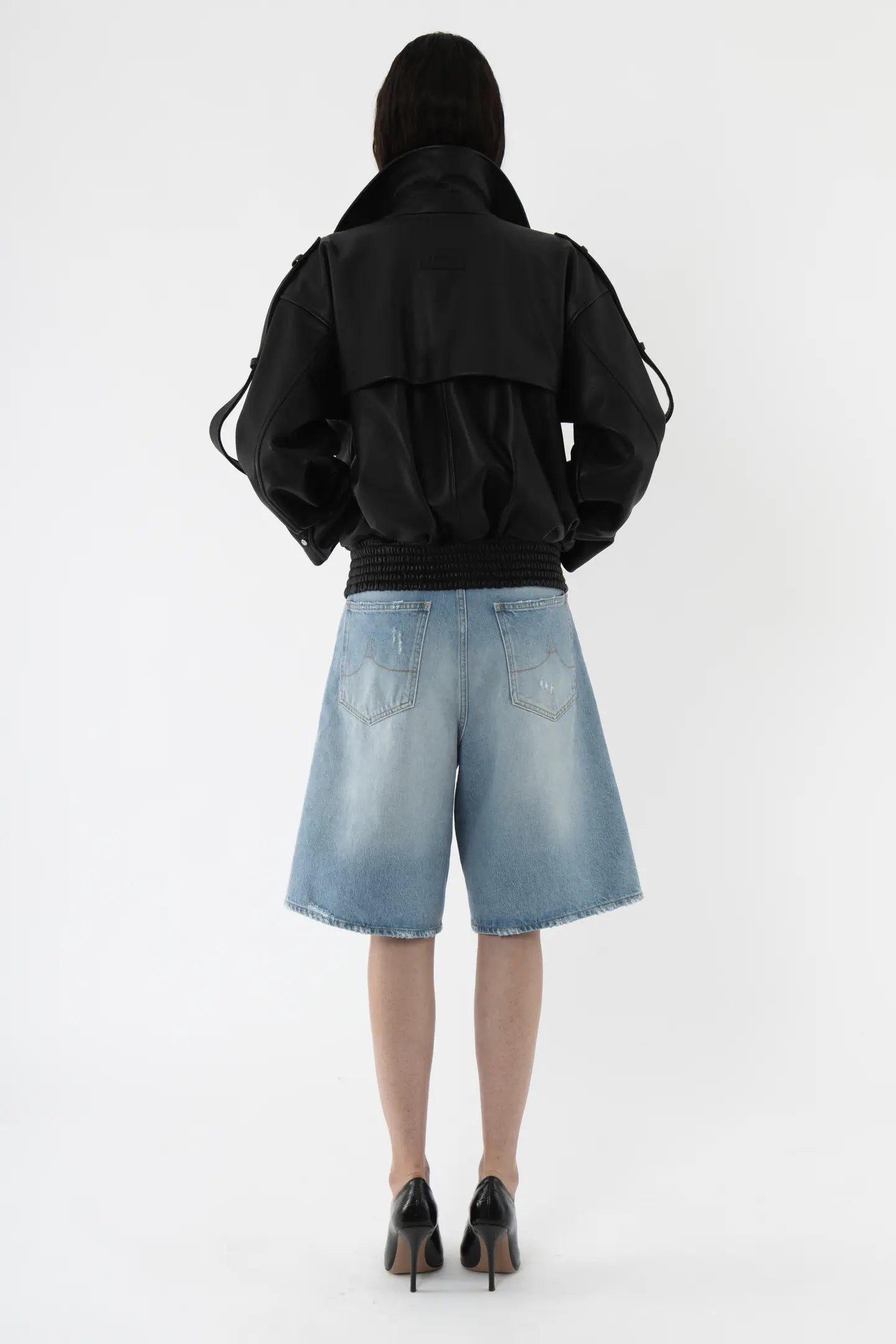 Oversized Bermuda Light Wash Shorts