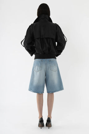 Oversized Bermuda Light Wash Shorts