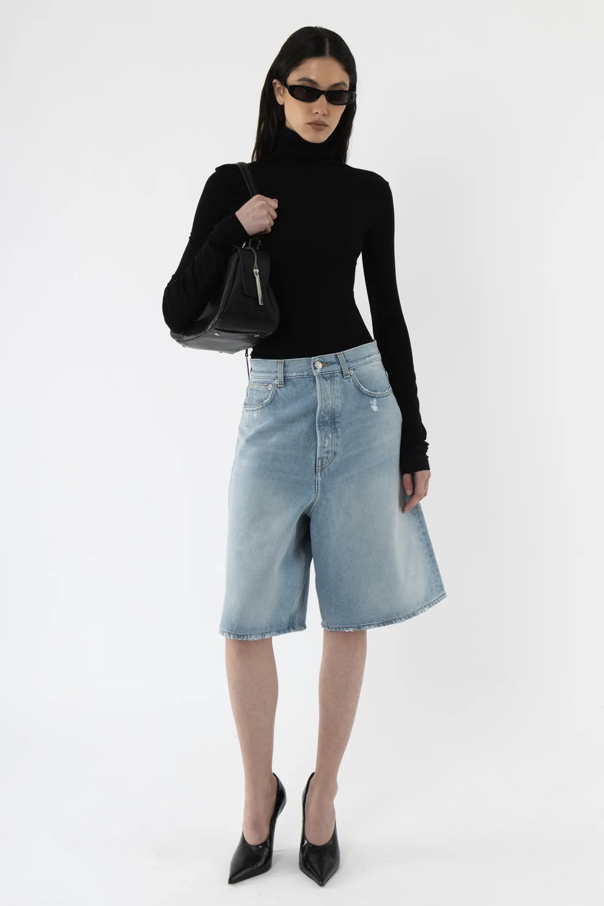 Oversized Bermuda Light Wash Shorts