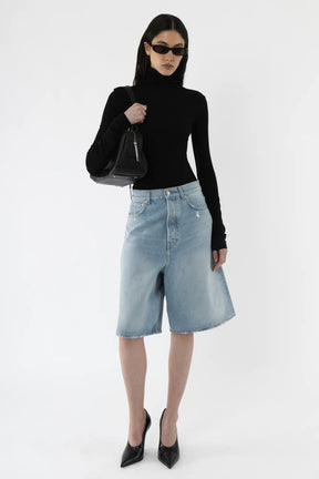 Oversized Bermuda Light Wash Shorts