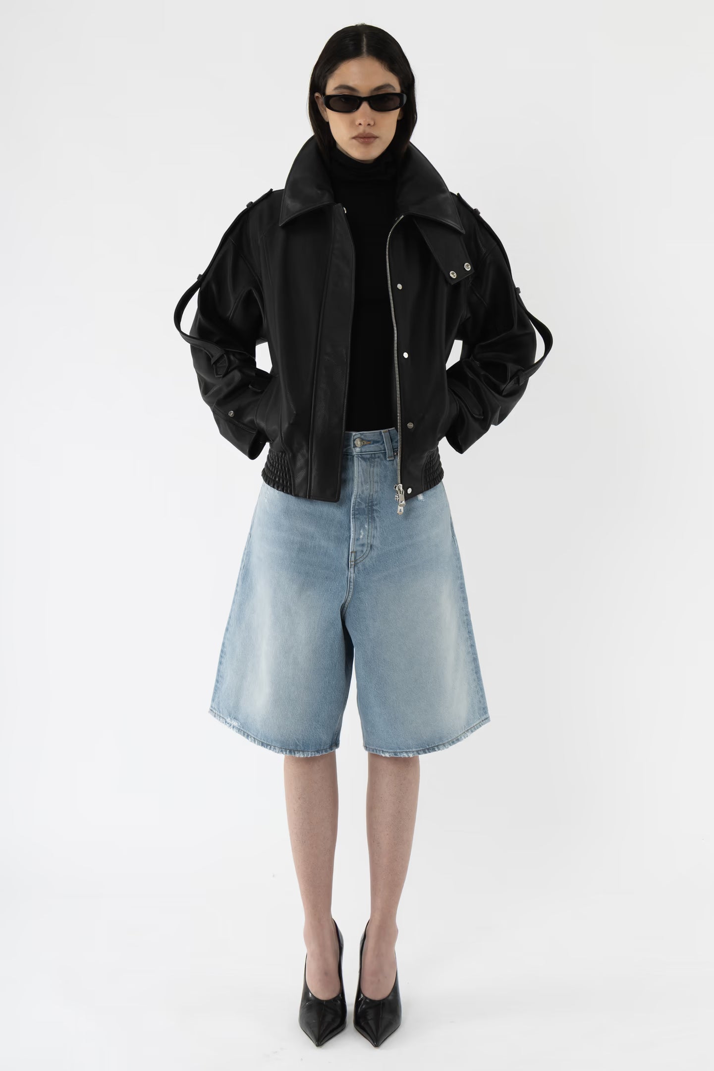 Oversized Bermuda Light Wash Shorts